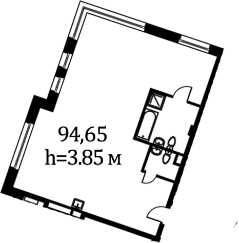 Апартаменты 94.65 м²